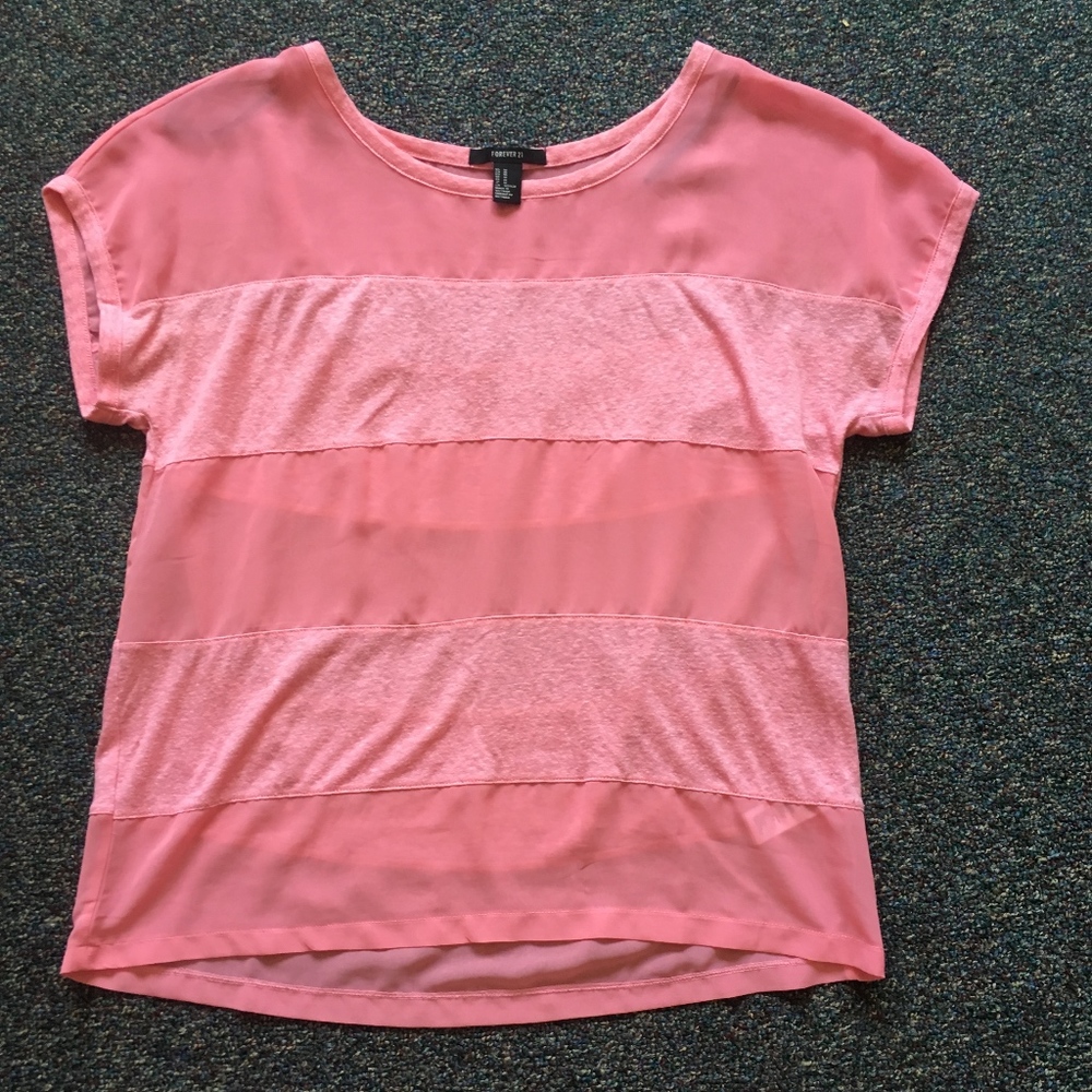 Sheer Pink Flowy Blouse